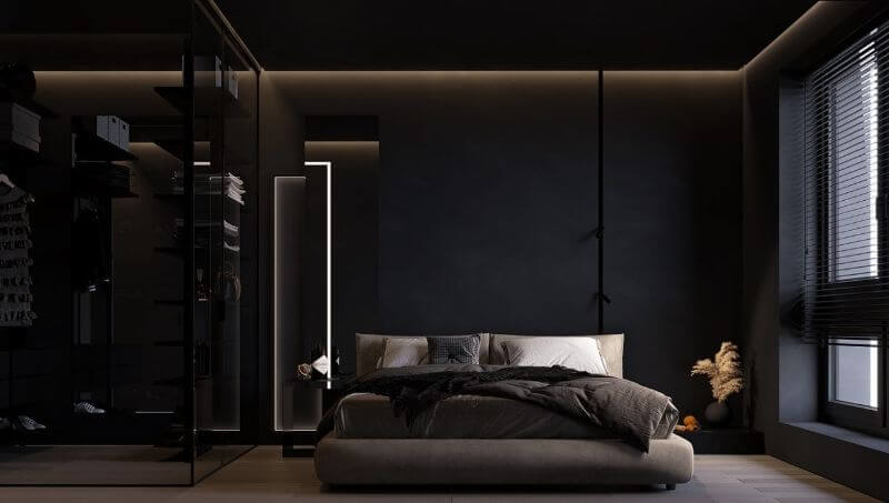 18 Mẫu phòng ngủ màu đen đẹp sang trọng cho nam và nữ