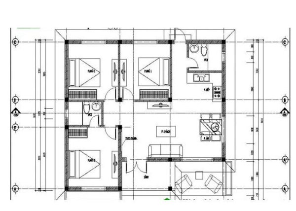 Mẫu nhà 2 tầng 1 tum 5x20 đẹp, đầy đủ công năng ( Full bản vẽ)